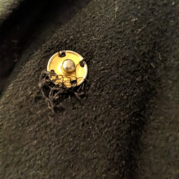 Cole Haan Wool Coat, Trench Long Pea Car Outerwear Black size 8 women's snap - Picture 13 of 13